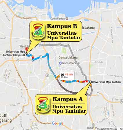 Peta Lokasi Kampus Mpu Tantular Kedoya Jakarta  Executive Classes Nomor